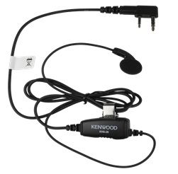 Kenwood KHS-26 Earbud met in-line microfoon en PTT-knop, compatibel met ProTalk® en andere Kenwood 2-pin portofoons