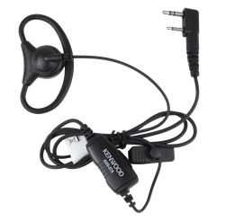 Kenwood KHS-27A D-Style headset met in-line microfoon en PTT-knop, compatibel met ProTalk® en andere Kenwood 2-pin portofoons